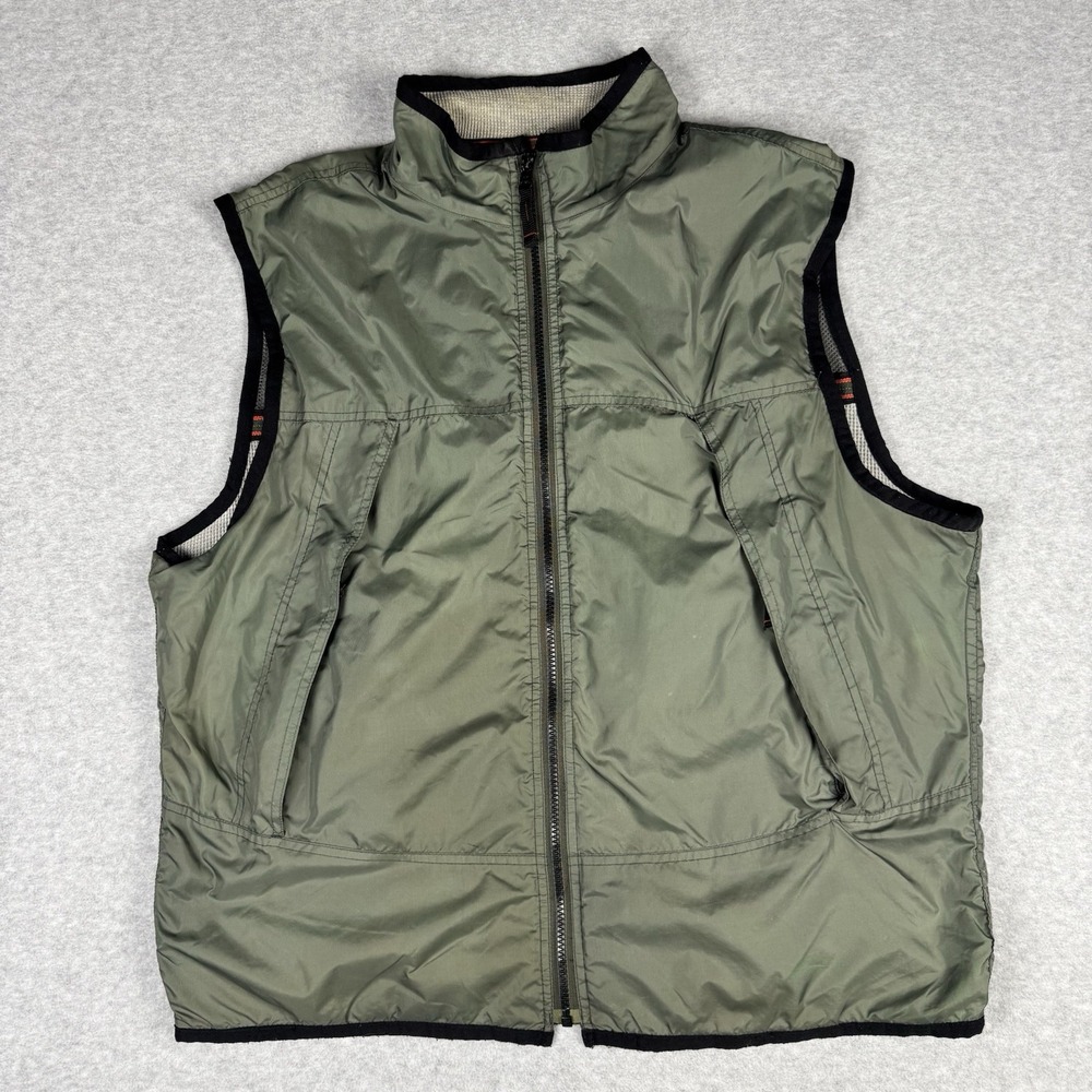 Vintage Y2K GAP Utility Vest Men's Large Olive Green Full Zip Tactical Gorpcore
